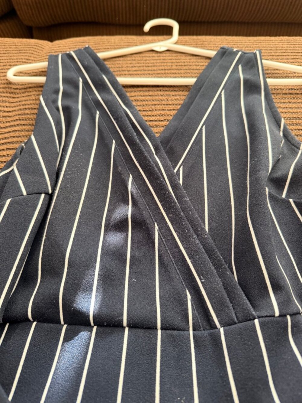 W by Wrapper Navy & White Striped Jumpsuit Size 8